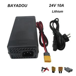 7S 24V 10A 리튬 배터리 충전기 지게차 RV 에너지 저장 고속 XT60 SB50 클립 커넥터