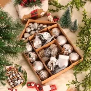 크리스마스트리장식 루미너스트리오너먼트세트스노우실버장식볼