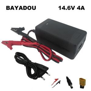14.6V 4A Lifepo4 배터리 충전기 12V 4S 리튬 철 인산염 태양열 자동차 LFP 에너지 저장 고속 악어 클립 DC