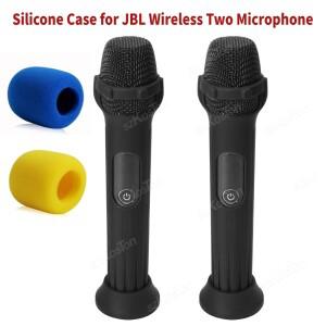 JBL 호환 무선 2 마이크용 실리콘 보호 케이스 폼 커버가 포함된 2팩 안티 롤링 베이스 로드 슬리브 홀더