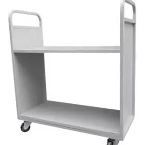 도서관 서점 북카트 책꽃이 플랫 카트 2단 북트롤러 화이트