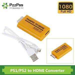 플스호환/플스호환-HDMI 어댑터 변환기 용 PzzPss 모니터 프로젝터 MAX 1080P 출력 비디오/오디오 게임 플