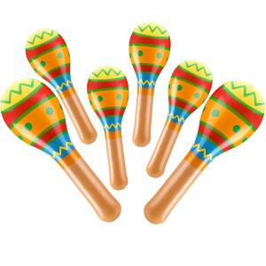 Lenwen 6피스 40.6cm(16인치) 61cm(24인치) 멕시코 재미있는 공기 피에스타 파티 장식 주입식 야외 실내 마라카스 용품 타코 사진 풍선 소품 대형