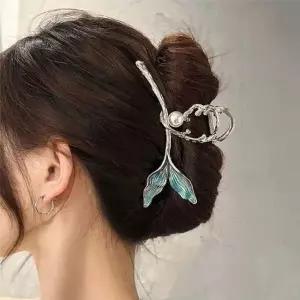 메탈 진주 올림머리 집게핀 헤어 악세서리