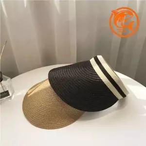 [콩심팥심]여름 썬캡 스타일 세련된 밀짚 썬바이저 모자 챙 여름캡모자