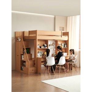 원목이층침대 통나무 책상 실용적인 사다리형 2층베드 일체형 1200mmx2000mm 침대