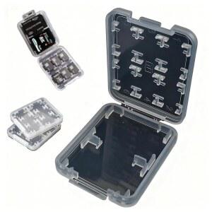 2팩 SD 카드 보관 케이스 u2013 8-in-1 / SDHC /TF MS 카드용 하드 플라스틱 홀더 컴팩트 재사용 가능한 메모리 정리함(카드 미포함)