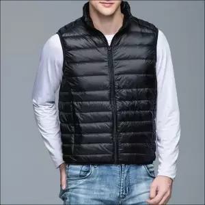 남성용 2컬러 경량 패딩조끼 아웃도어 베스트 등산조끼 레저조끼 (WFKCF0L)