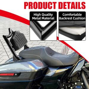 바이크 오토바이 블랙 분리형 시시 바 등받이 승객호환  할리 투어링 스트리트 글라이드 로드 킹 2009-Late