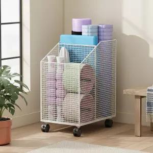 무조립 이동식 운동기구 보관함 요가매트 폼롤러 정리함 헬스장 홈트 소도구 수납함 다용도 카트