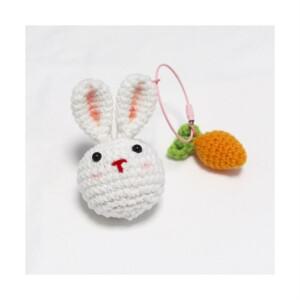 유니네샵 큐티뽀짝 토끼와 당근 키링 핸드메이드 키홀더 손뜨개 가방악세사리 토끼띠 선물