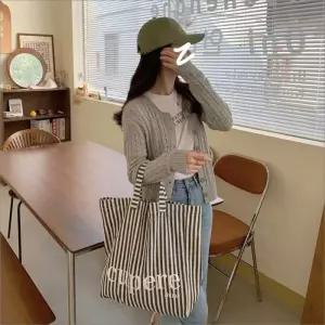 [라일리] Rly 스트라이프 토트백 쇼퍼백 캔버스백 대용량 빅사이