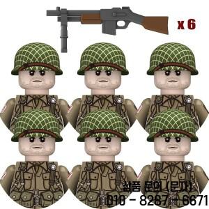 새로운 2차 세계대전 미국 공수부대 101사단 군인 무기 미니피규어 모델 14세 이상 장난감 빌딩  선물 남아