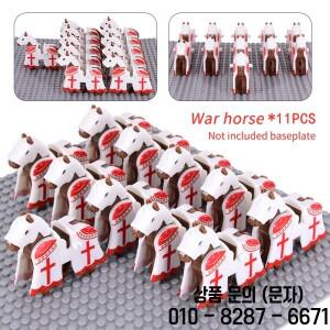 MOC 창의적인 중세 말 로마 사령관 스파르탄 기사 그룹 성 동물 피규어 빌딩  14세 이상용 벽돌 장난감