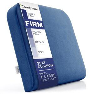 컴피슈어 초대형 휠체어 시트 쿠션 - 휠체어, 리클라이너, 오피스, 자동차 및 비만용 견고한 메모리 폼 의자 패드 19 u201Dx17 u201Dx3 u201D