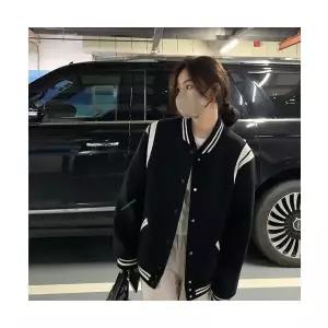 여성 잠바 집업 야구 항공 점퍼 블랙 가을/겨울 모직 파일럿 재킷 MF4