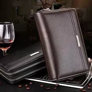 남자장지갑 더블 지퍼 클러치 장지갑 남자지갑 카드 휴대폰 수납 정장 캐주얼룩 지갑