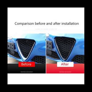 자동차 앞 범퍼 에어 그릴 V 프레임 장식  스티커 로고 커버 악세사리 17-20 알파 로미오 스텔비오