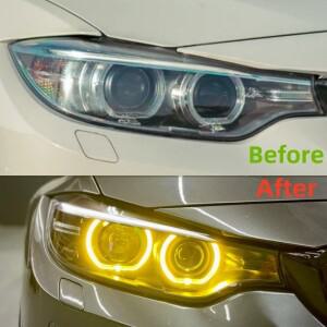 노란색  DRL LED 모듈 세트 BMW X5 F15 F85 X6 F16 F86 M4 M3 2014 크세논 헤드 랜턴 캡 라이트 주간 주행