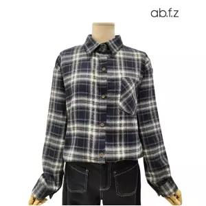 [롯데백화점]abfz 체크 패턴 기모 긴팔 롱 남방 APA1NB31A