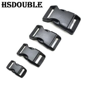 10피스 3/8 5/8 3/4 1 가방 윤곽 곡선 측면 릴리스 검은 플라스틱 버클 DIY 웨 빙 스트랩 Paracord 팔찌