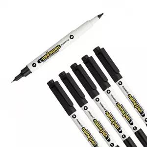 모나미 양면 네임펜 12p세트 흑펜 클립 가는글씨용 중간용 트윈 이름 네임 검정 흑색