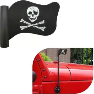 포브티 해적 깃발 자동차 안테나 토퍼 스컬 크로스본스 패튼 대부분의 차량을 위한 멋진 모양의 자동 볼