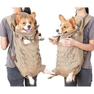 대형견 포대기 애완 동물 리트리버 노견 이동식 이동 그린 배낭형 강아지가방 외출 갈색