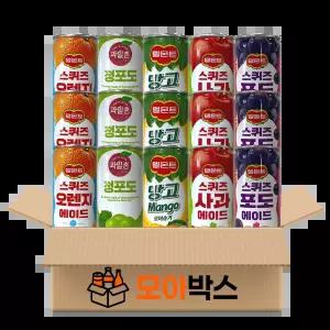 BEST 과즙음료 델몬트 스퀴즈 오렌지 포도 사과 망고 청포도 5종 15캔