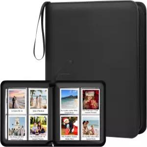 폴라로이드 I형 256-포켓 사진 앨범 /600 /SX-70 즉석 폴라로이드용 지퍼가 달린 가죽 그림책 /Now+