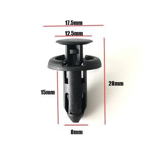 11816 8MM 검은 플라스틱 차량 자동차 범퍼 클립 패스너 버클 인테리어  카드 문 라이너 고정 클램프 도요