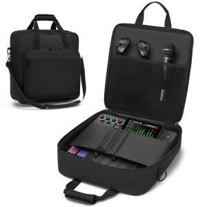 로드캐스터 프로 / II와 호환되는 오디오 믹서 여행용 케이스, 멀티 포켓이 있는 DJ 백, 탈착식 스트랩이 녹음 장비 백(15 * 15.4 5.1인치)