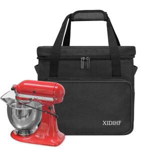 XIDIHF KitchenAid 4.5 u20135쿼트용 스탠드 믹서 백, 휴대용 보관 및 여행용 케이스, 액세서리 포켓 포함 - 블랙