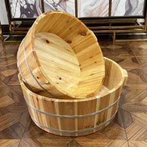 편백나무 바가지 온천 나무 원목바가지 세면 목욕탕 편백 하이 대야 찜질 1636cm 직경