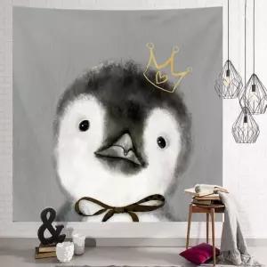 패브릭 포스터 펭귄 가리개 가림막 선택 특대천 입구 천가리개 인테리어 바란스 아트 데코 벽걸이