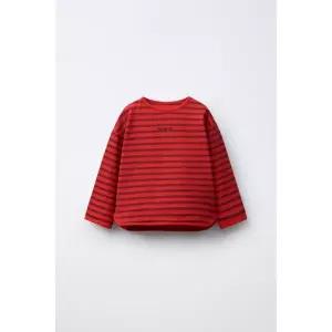 국내배송 ZARA 자라 베이비 신생아 유아 스트라이프 하트 자수 티셔츠 BURGANDY MARS 1716166665 1642195