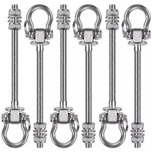 베네라벨 6Pcs 우드 빔 및 I-빔 행거 영구 방부 스테인리스 스틸 헤비 듀티 스윙 훅 요가 해먹 의자 샌드백