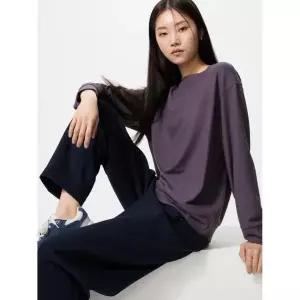 유니클로 UNIQLO 소프트니트후리스크루넥T