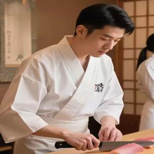 일식 쉐프복 유니폼 가운 요리사 호텔주방장 위생 주방장 남성 상의 긴팔 조리사복