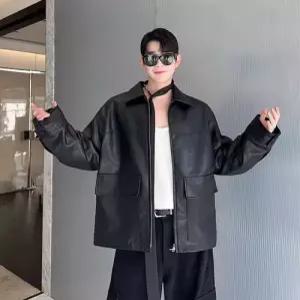 남친 스트리트 빅 무스탕 점퍼 가죽 오버핏 재킷 추동 코트 포켓 OP4