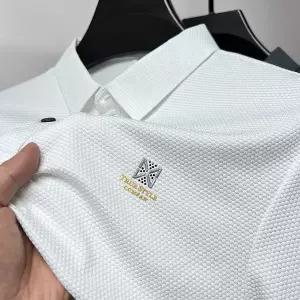 긴팔 폴로셔츠 봄 가을 셔츠 반집업 카라 티셔츠 칼라 알 남자 남성 하이엔드 아이스 실크 반팔 라펠 레터