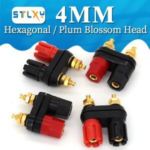 바나나 플러그 커플 터미널 레드 블랙 커넥터 앰프 바인딩 포스트 스피커 잭