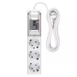 오성정밀 국산 고용량 멀티탭 고전력 대용량 4000W 에어컨 전기장판 배선 차단 3구, 2.5m, 1개