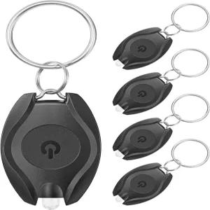 야외 캠핑 파티 하이킹 및 비상 조명을 위한 유니라이프 5팩 LED 키체인 플래시라이트 미니 라이트 14루멘