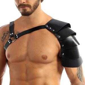 남성 중세 가죽 어깨 갑옷 할로윈 르네상스 바이킹 기사 몸 가슴 LARP 코스프레 의상 패드