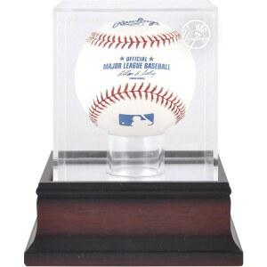 뉴욕 양키스 마호가니 야구 로고 디스플레이 케이스 - 프리 스탠딩 '케이스 온리'