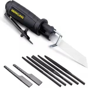 버클리 도구 7102 컴팩트 에어 톱/반복 톱 - 8피스 블레이드 키트가 포함된 저진동 파일 도구(바이메탈 18T