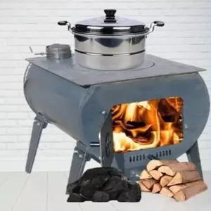 장작난로 화목 화덕 스토브 캠핑 펠렛 타는 주물 보일러 나무 시골 농촌