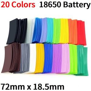 20/500pcs 18650 배터리 필름 테이프 PVC 열 수축 튜브 Precut 슬리브 랩용 파이프 커버 보호