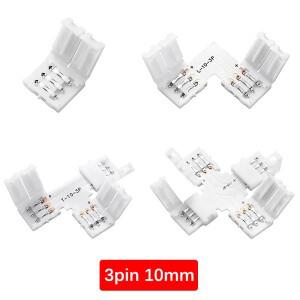 납땜 3PIN WS2812B LED 스트립 커넥터 ws2811 2812 라이트 테이프 용 코너 직각 10MM 연결